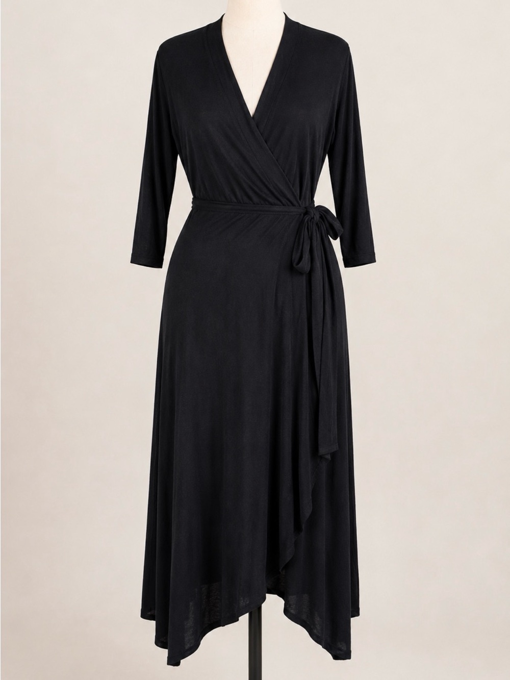 J. Peterman Black Wrap Dress Cardigan S